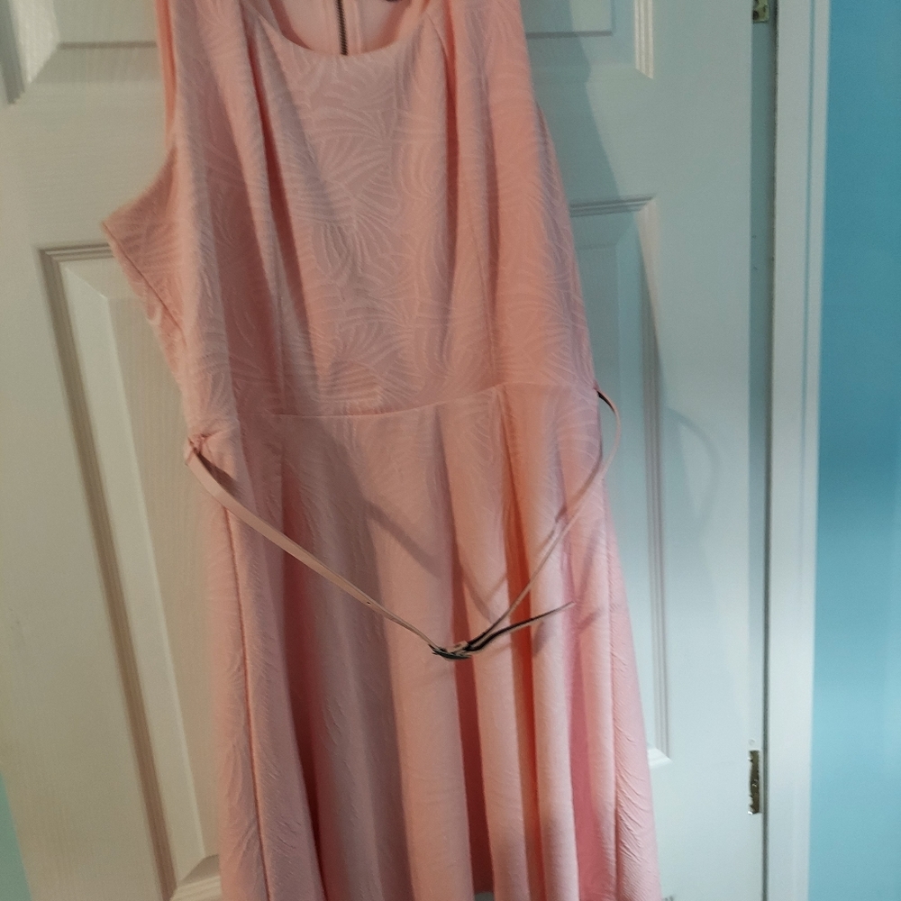 Pink dress with belt